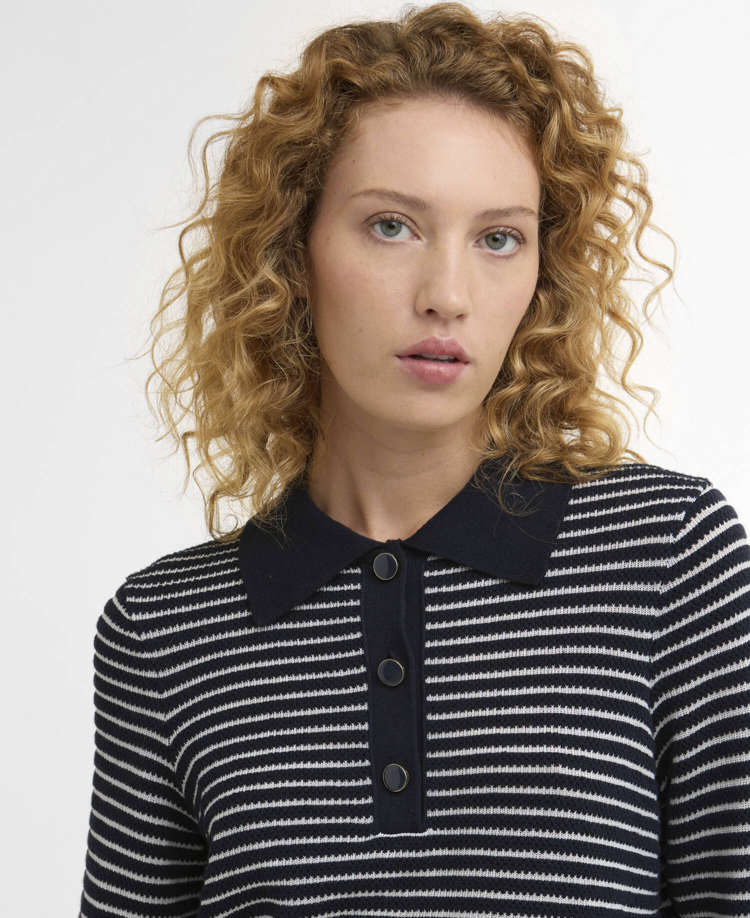 Maglione a righe con colletto Inez image number 3