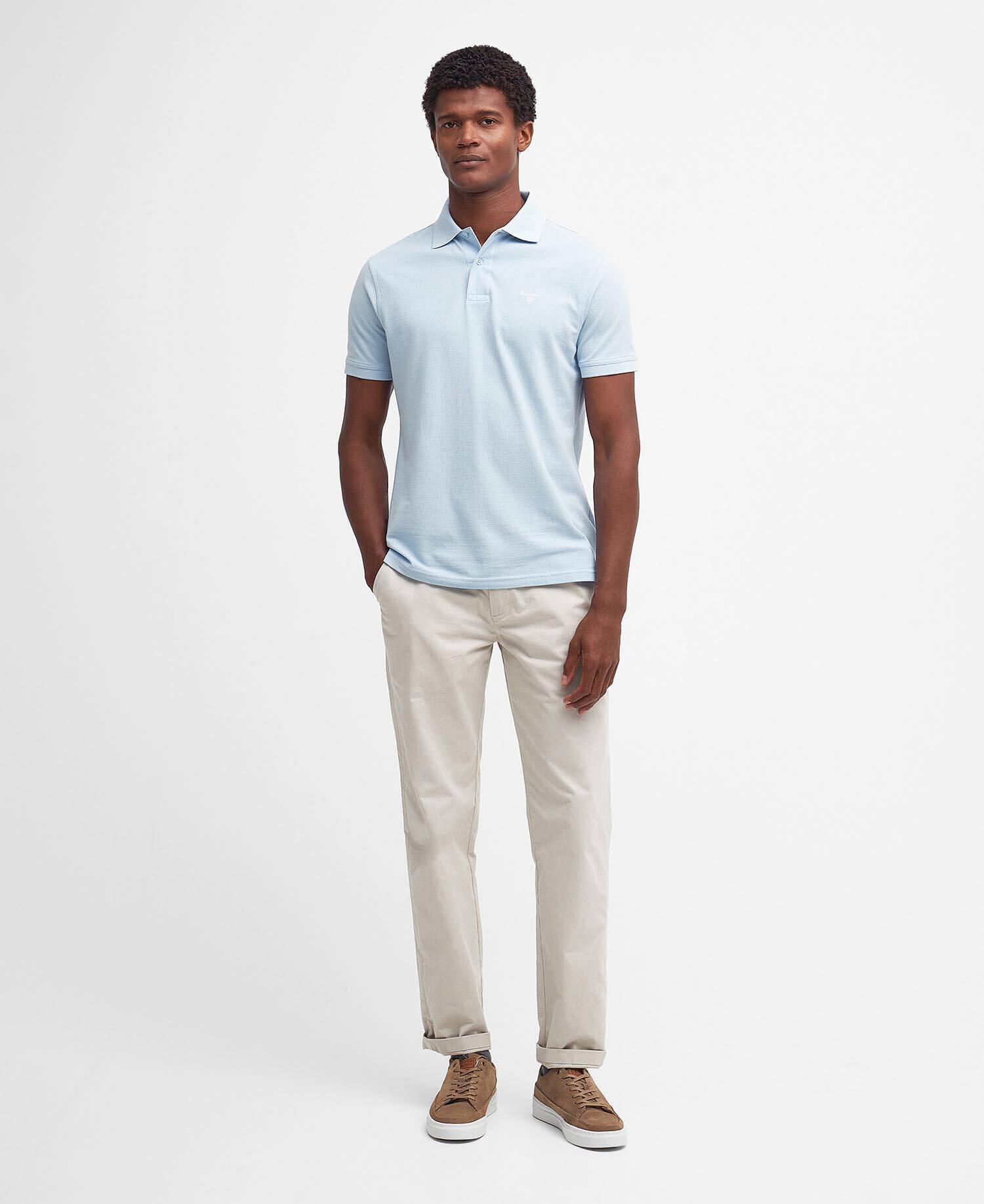 Lightweight Sports Short-Sleeved Polo Shirt Chambray Blue image number 1