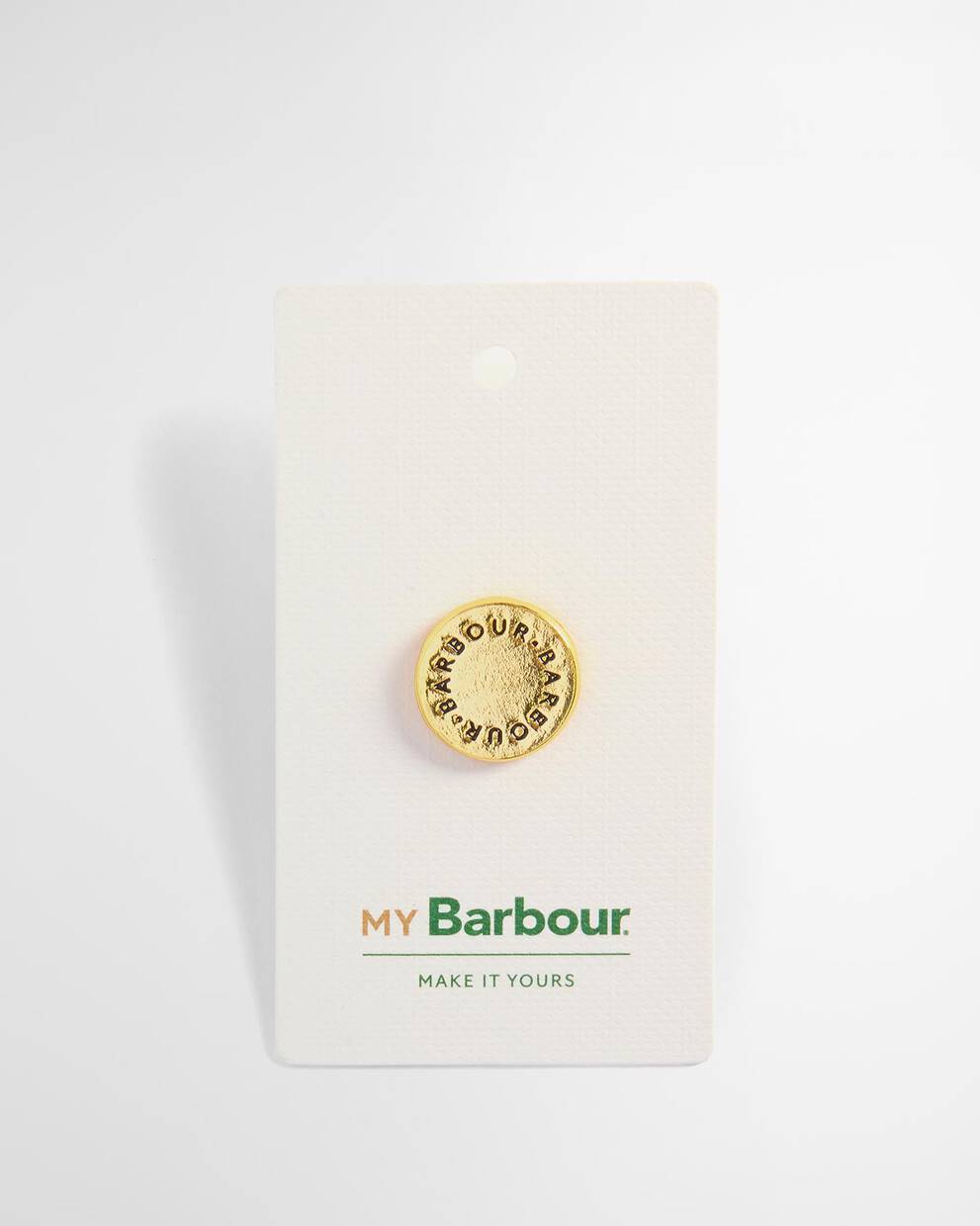 Barbour Gold Button Pin Badge