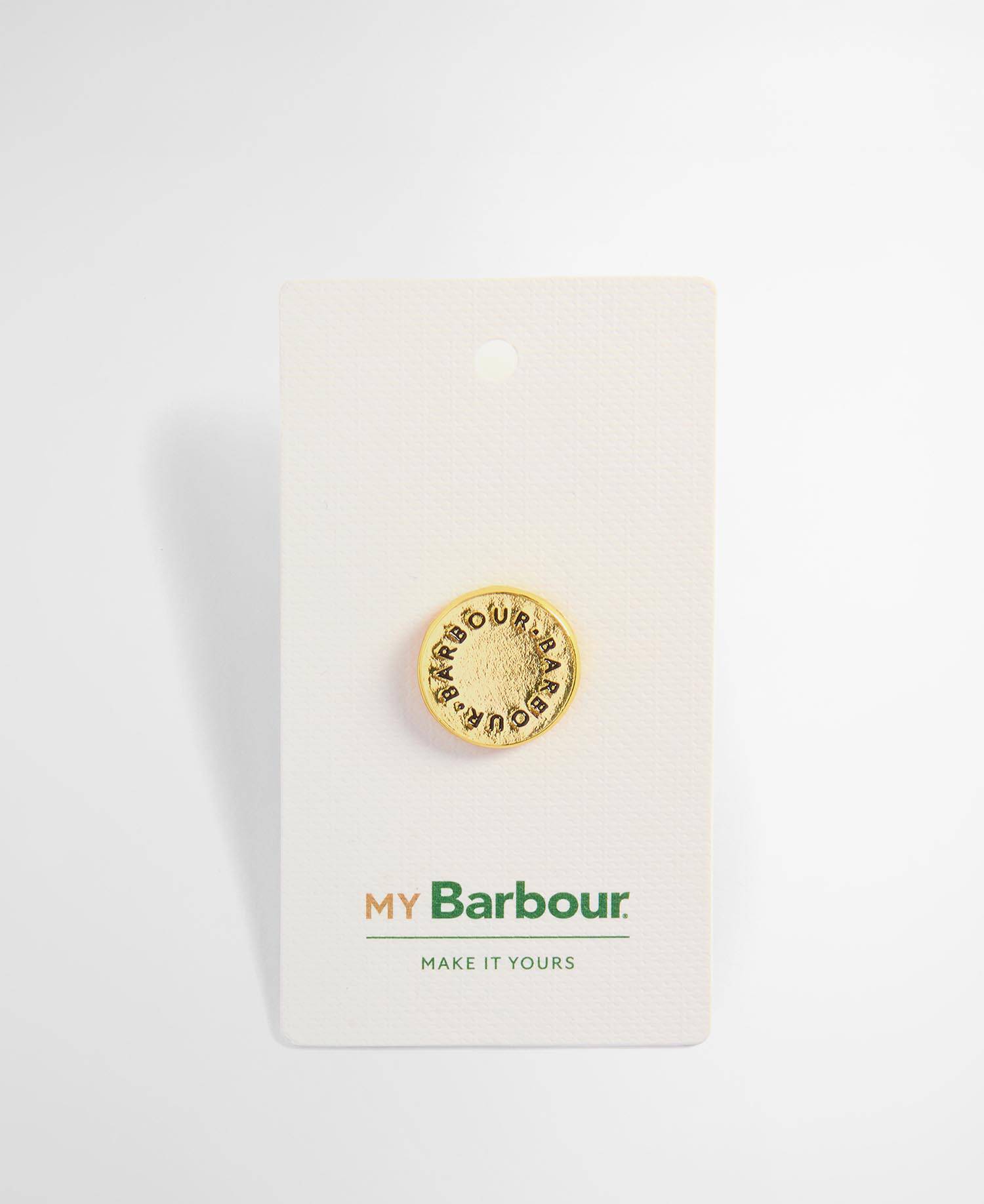 Barbour Gold Button Pin Badge image number 0