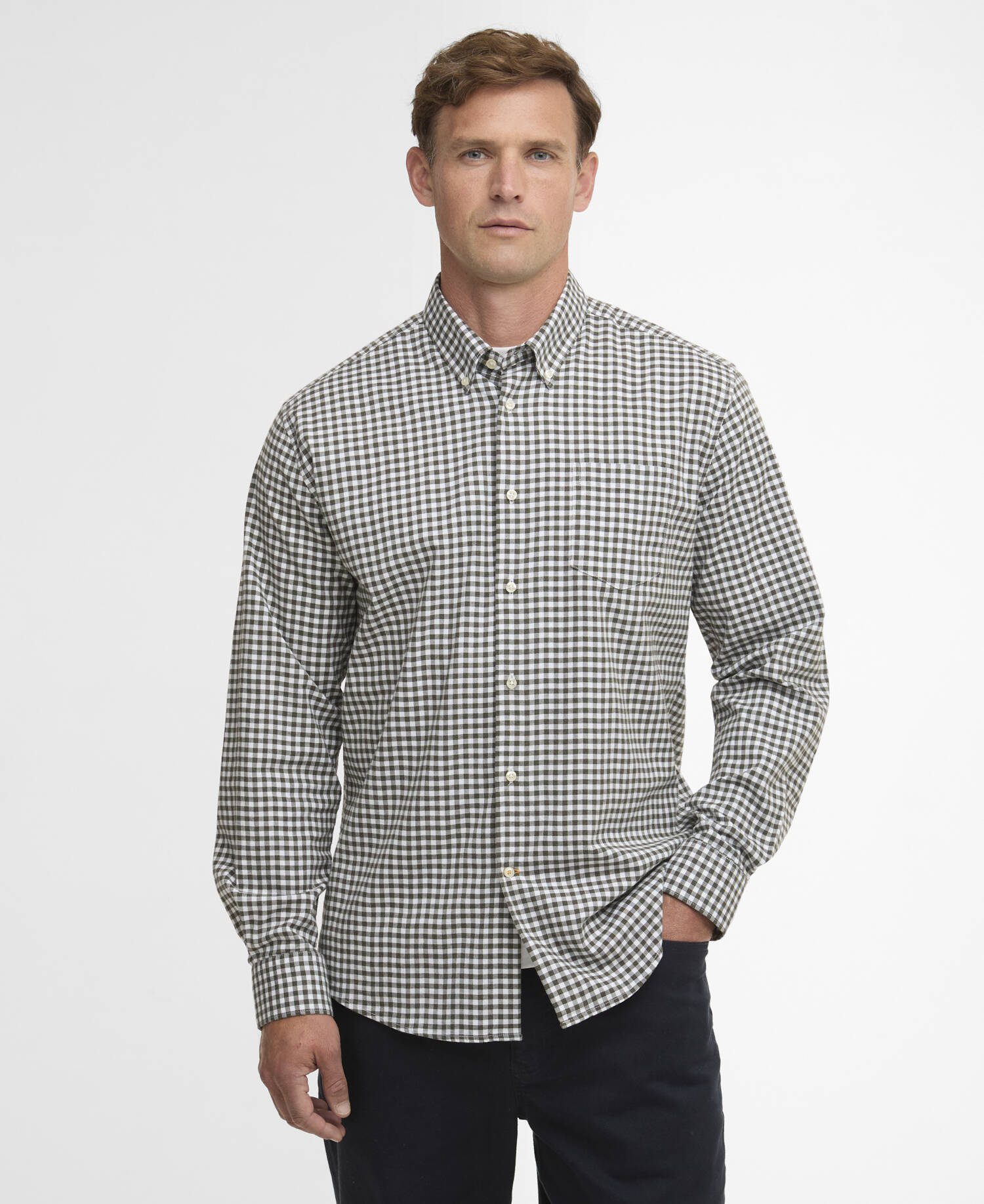 Gingham Aukside Regular Shirt Olive image number 0