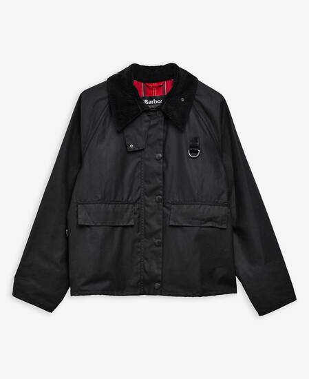 Women's Spey Waxed Jacket Black Cardinal