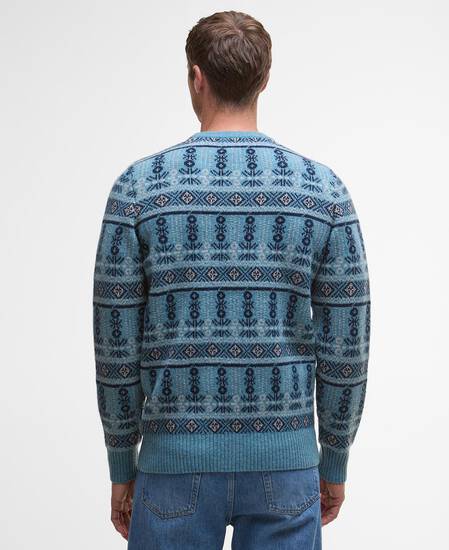 Grangetown Fair Isle Crew Neck Jumper Bluestone