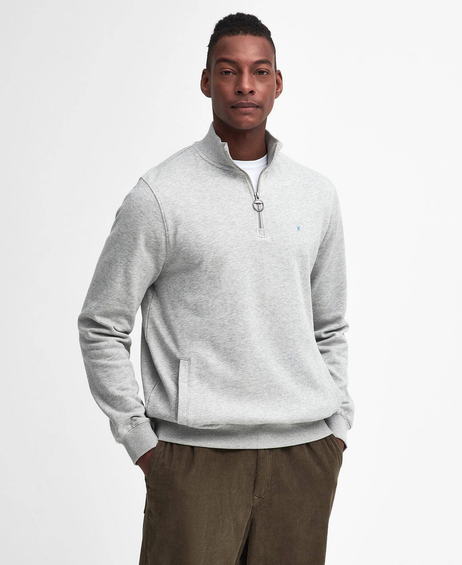 Beckhill Quarter-Zip Sweatshirt Grey Marl image number 0