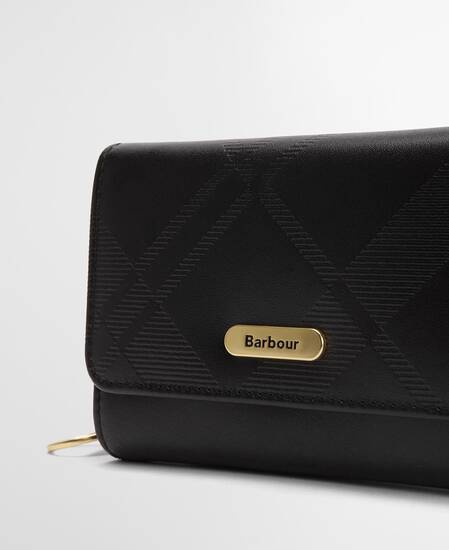 Rosa Deboss Leather French Purse Black/ Deboss Tartan