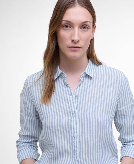 Camicia a maniche lunghe Marine dalla vestibilità comoda Chambray/White