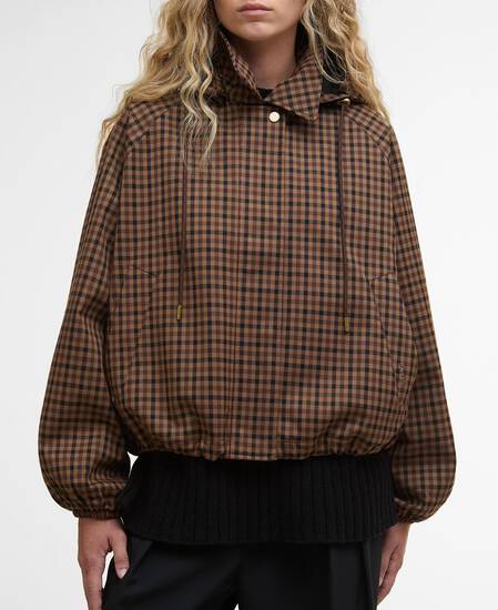 Audrey Showerproof Jacket Vicuna Gingham Check