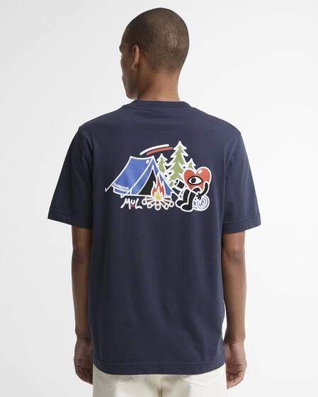 Barbour x Mul T-Shirt Camping Trip Relaxed Navy