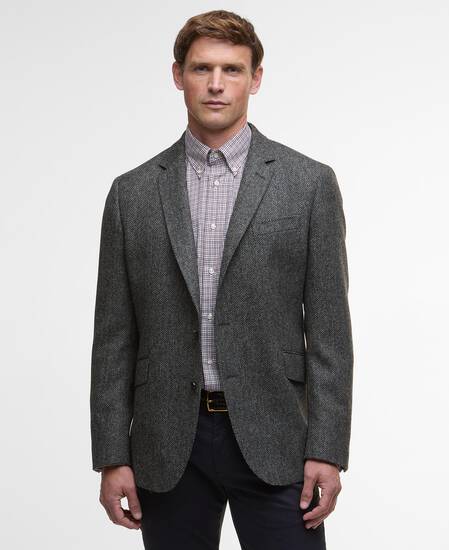 Blazer con motivo a spina di pesce Firth Moons Grey