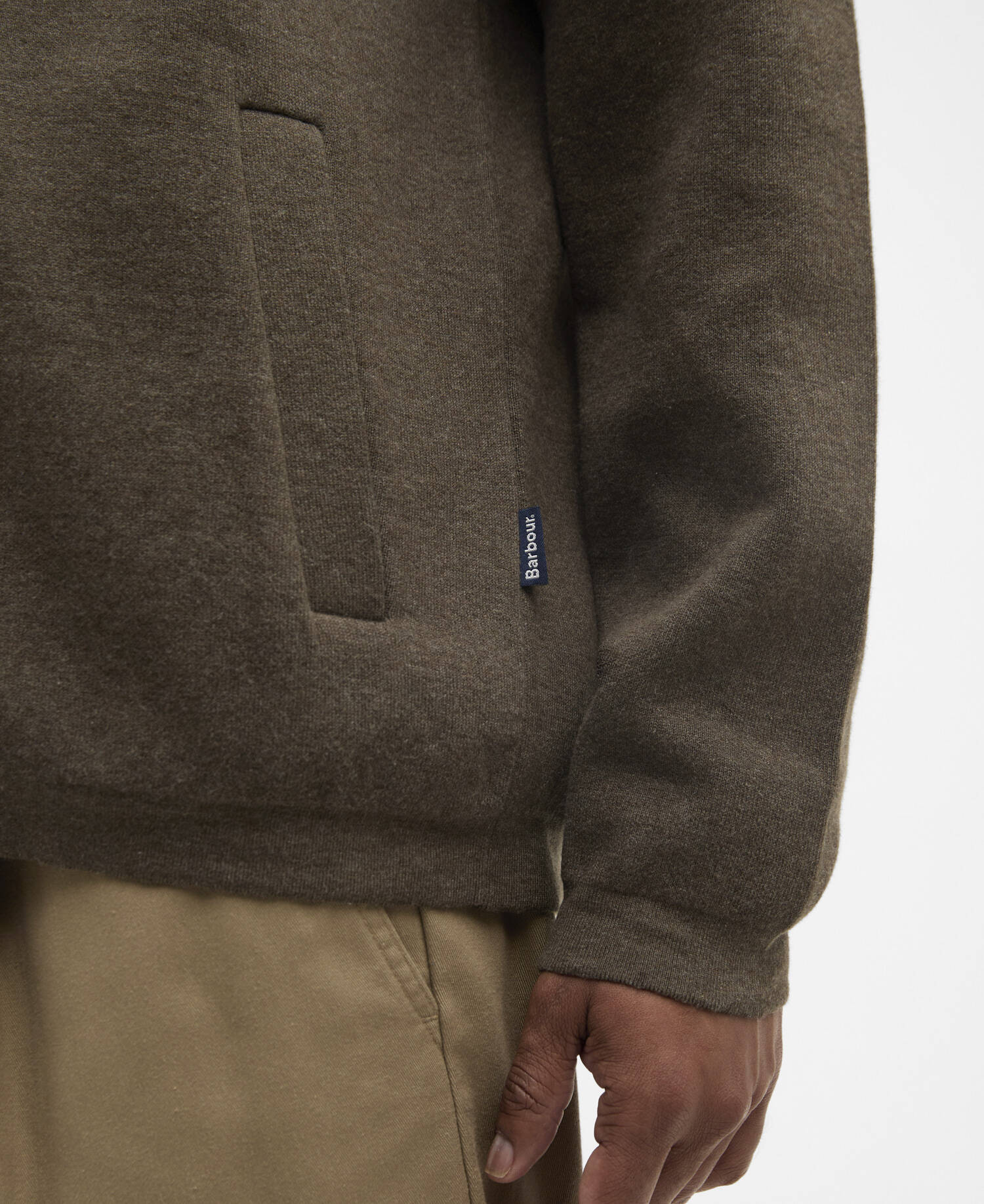Crowcombe Knitted Zip-Up Jumper Olive image number 4