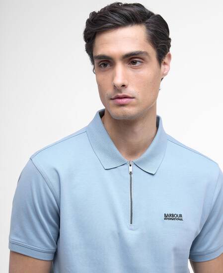 Innes Interlock Polo Shirt Cool Blue Innes Interlock Polo Shirt Cool Blue