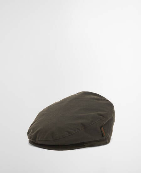 Cheviot Waxed Flat Cap Olive