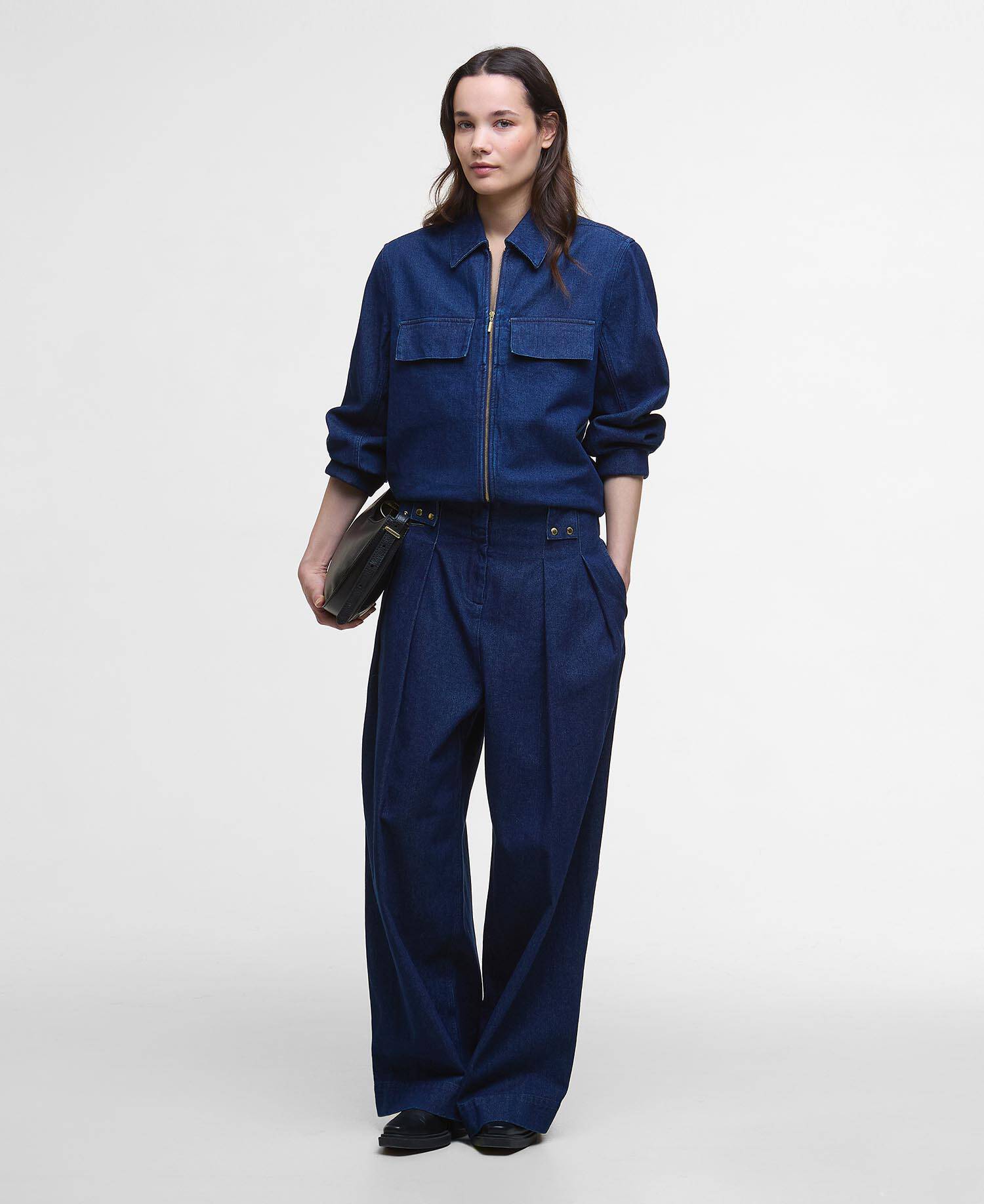 Arla Denim Wide-Leg Trousers image number 0