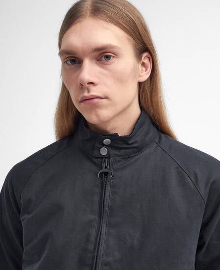 Barbour x Baracuta Porton Waxed Harrington Jacket Black