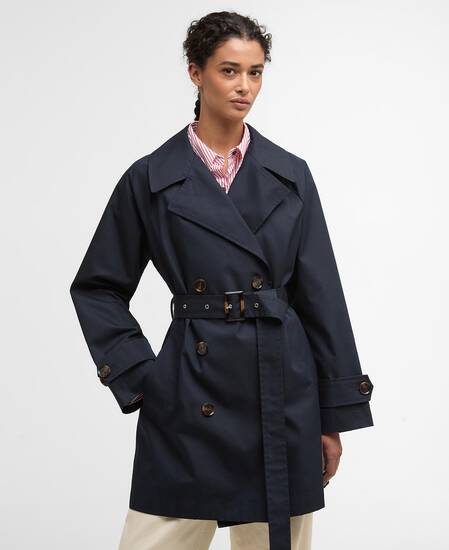 Adare Showerproof Trench Coat Dark Navy/Dress Navy Tartan