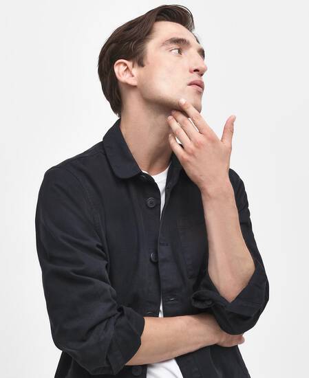 Washed Cotton Overshirt Classic Navy