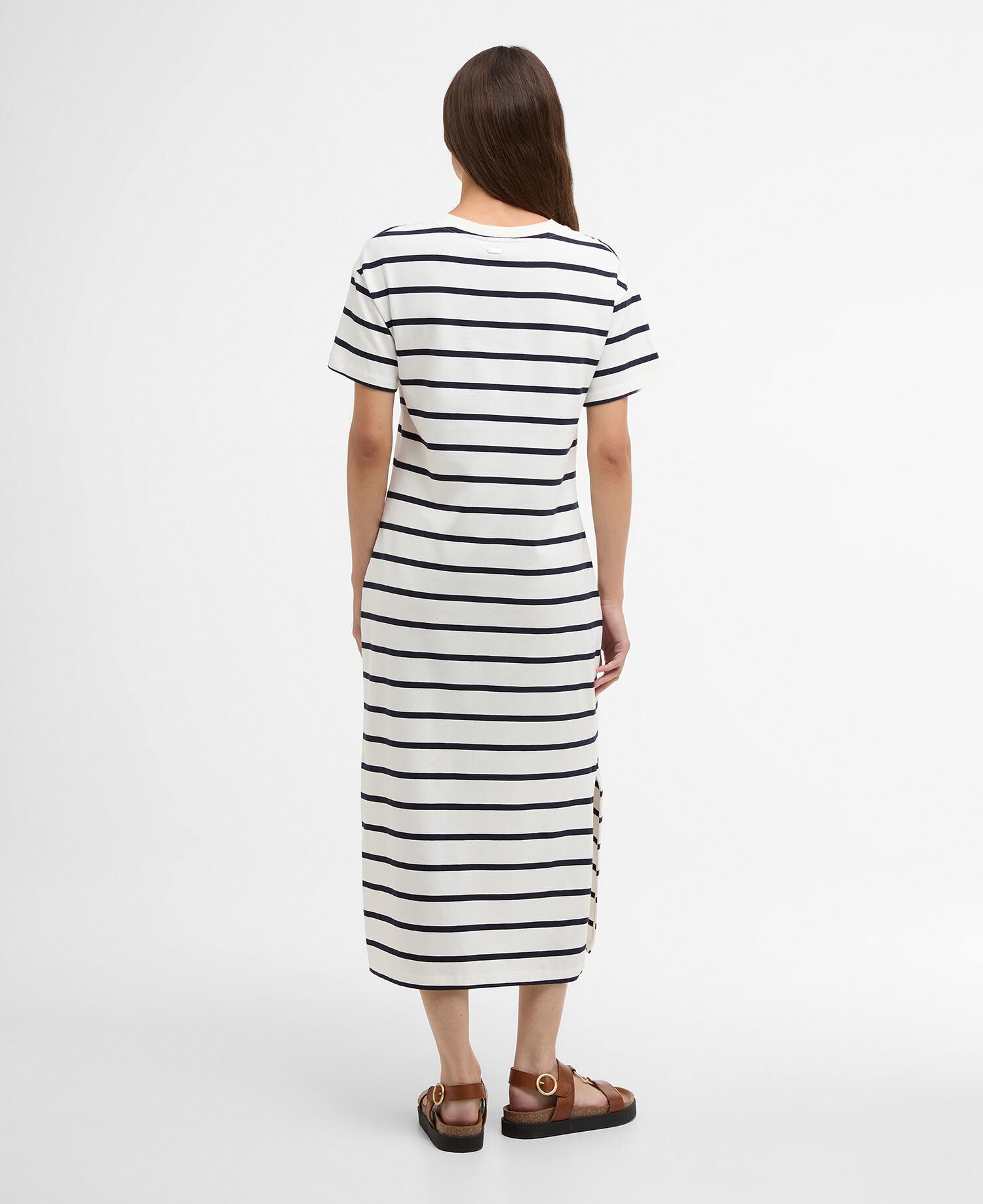 Selena Striped Midi Dress Cloud/Navy Stripe