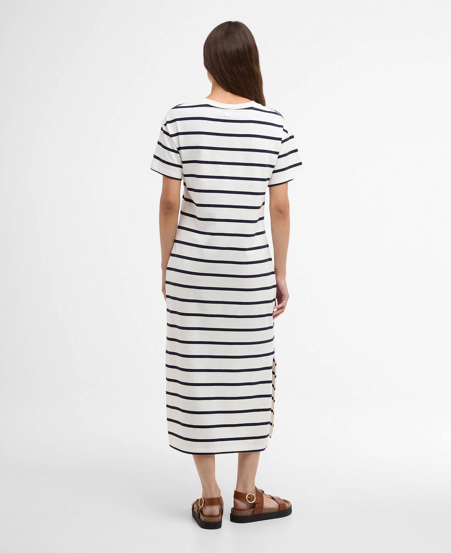 Selena Striped Midi Dress Cloud/Navy Stripe image number 2