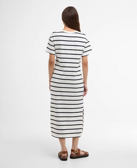 Selena Striped Midi Dress Cloud/Navy Stripe