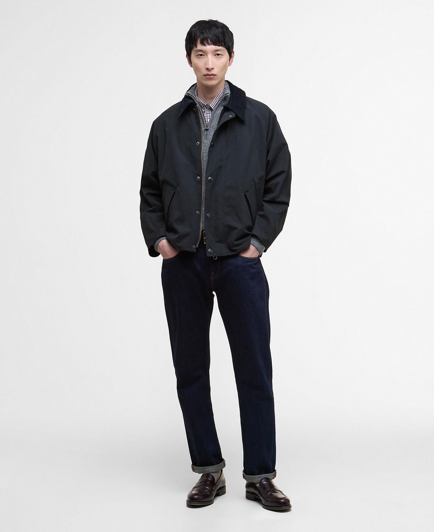 ジャケット・アウター Barbour Overdyed Transporter Jacket L Barbour OS Transport Wax Jacket Classic Black
