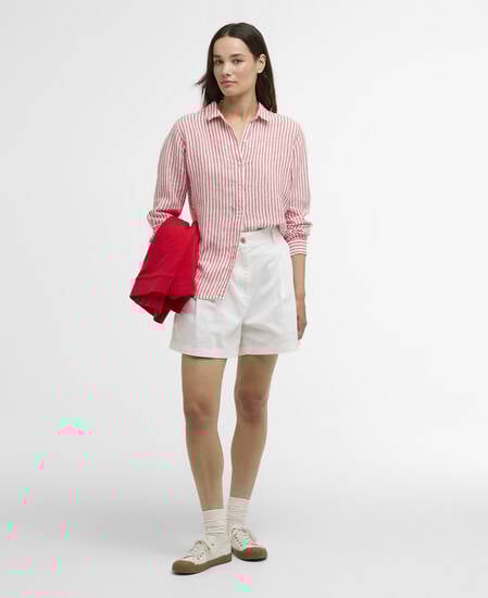 Fern Pleated Shorts White