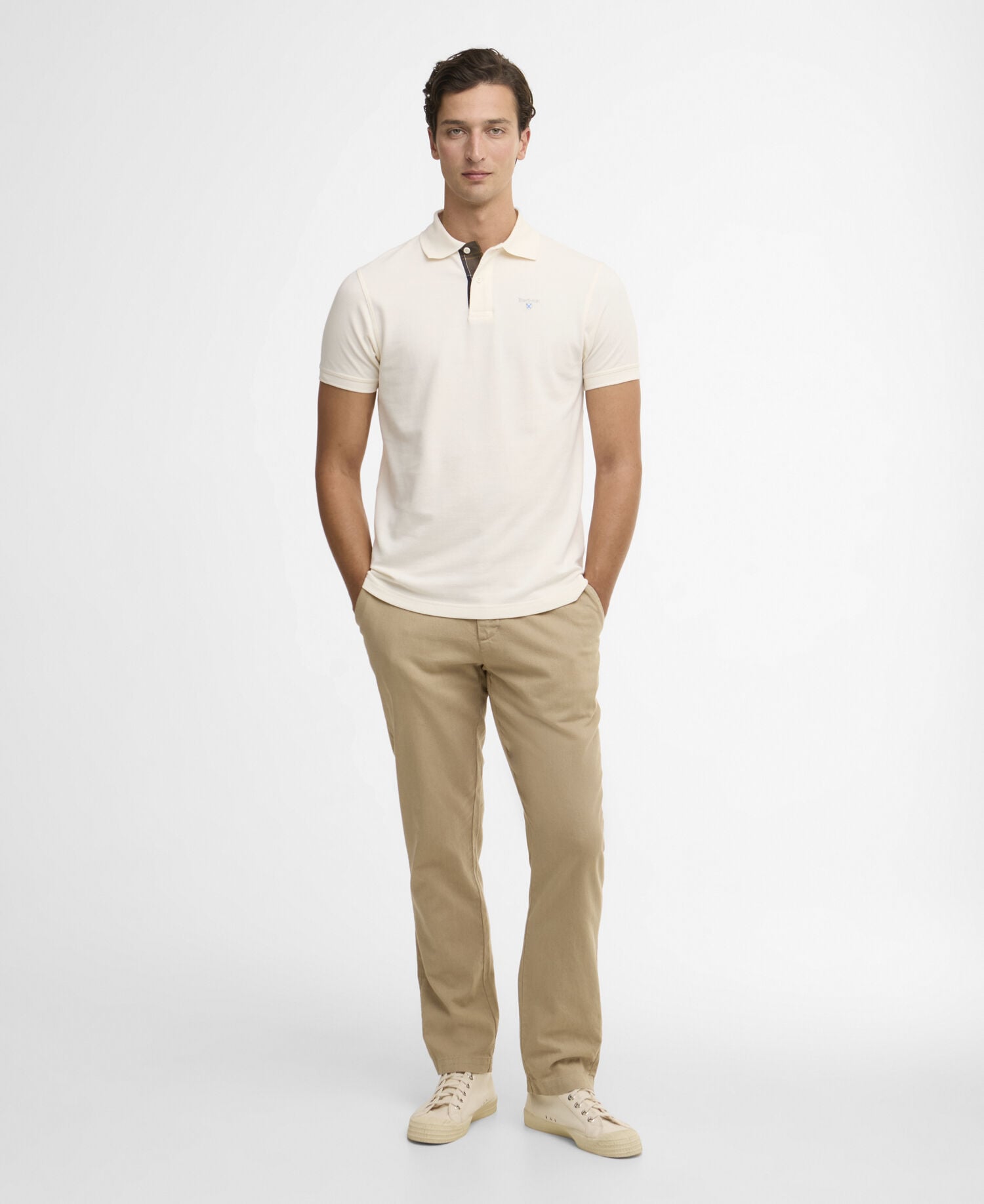 Hose Tailored aus Leinen-Mix Washed Stone