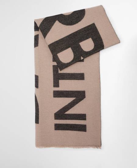 Milla Logo Wrap Scarf Oat/Black