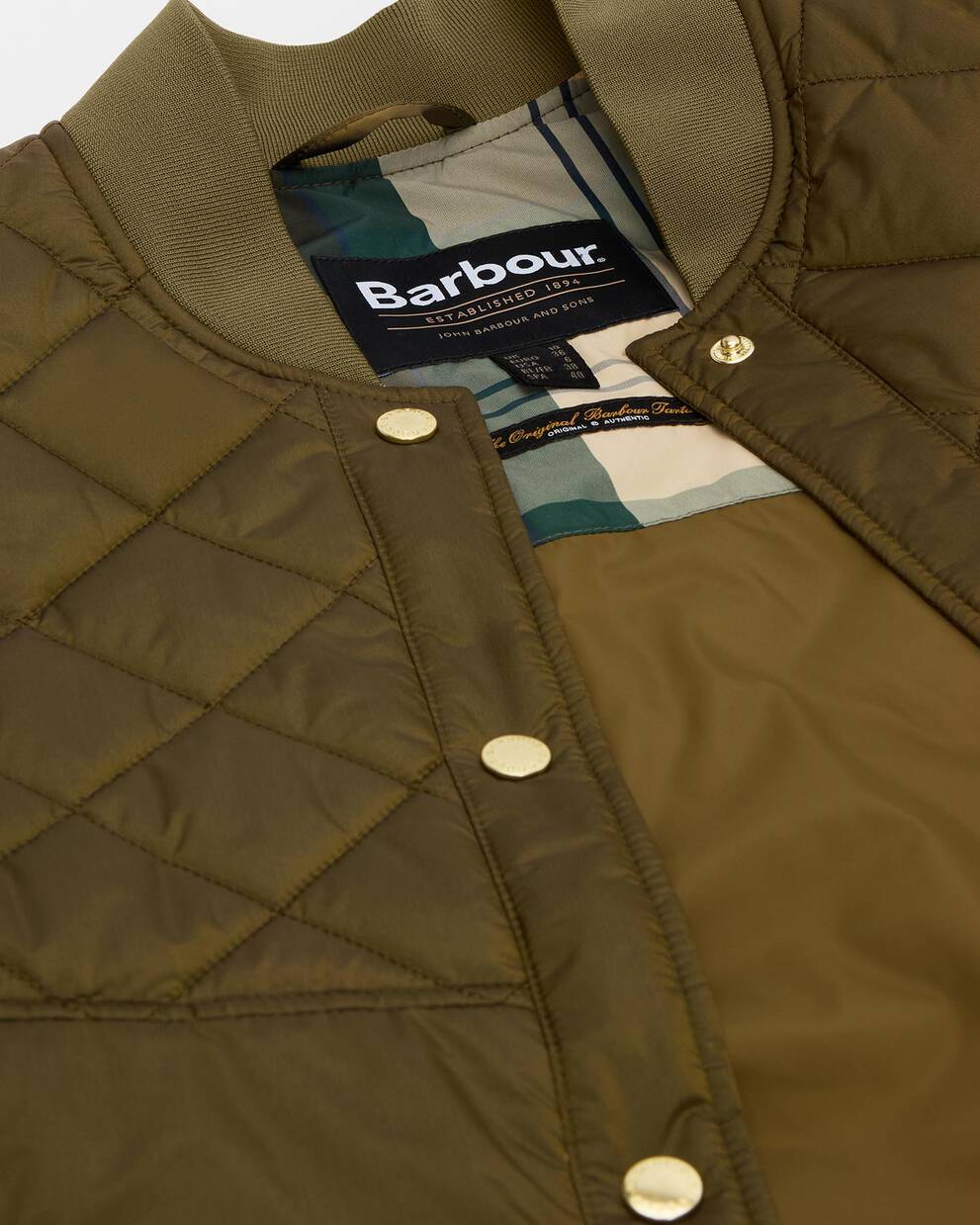 Wetherby Quilted Jacket Golden Olive/Ancient Tartan
