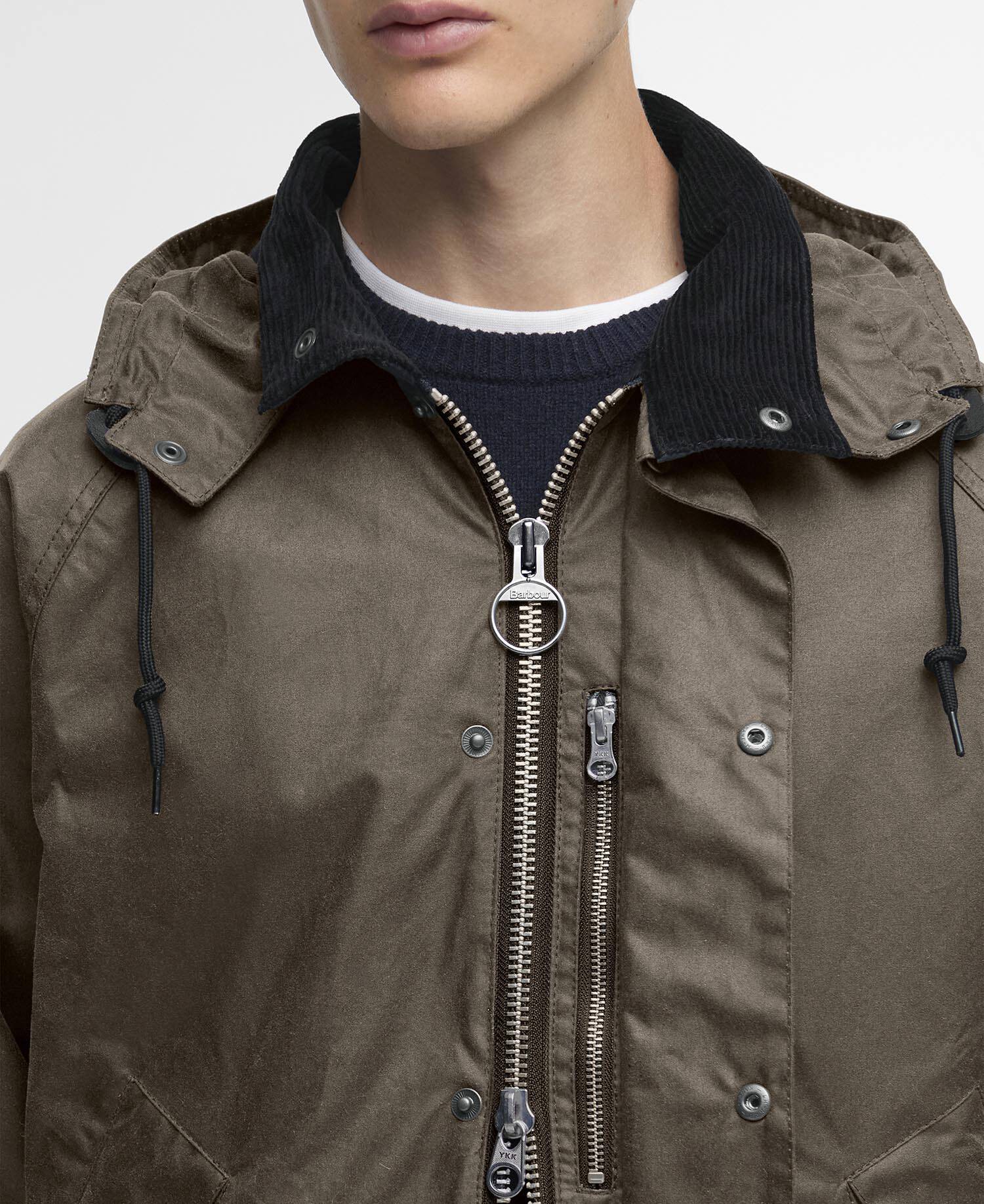 Barbour for Margaret Howell Transport Waxed Jacket Kelp image number 3