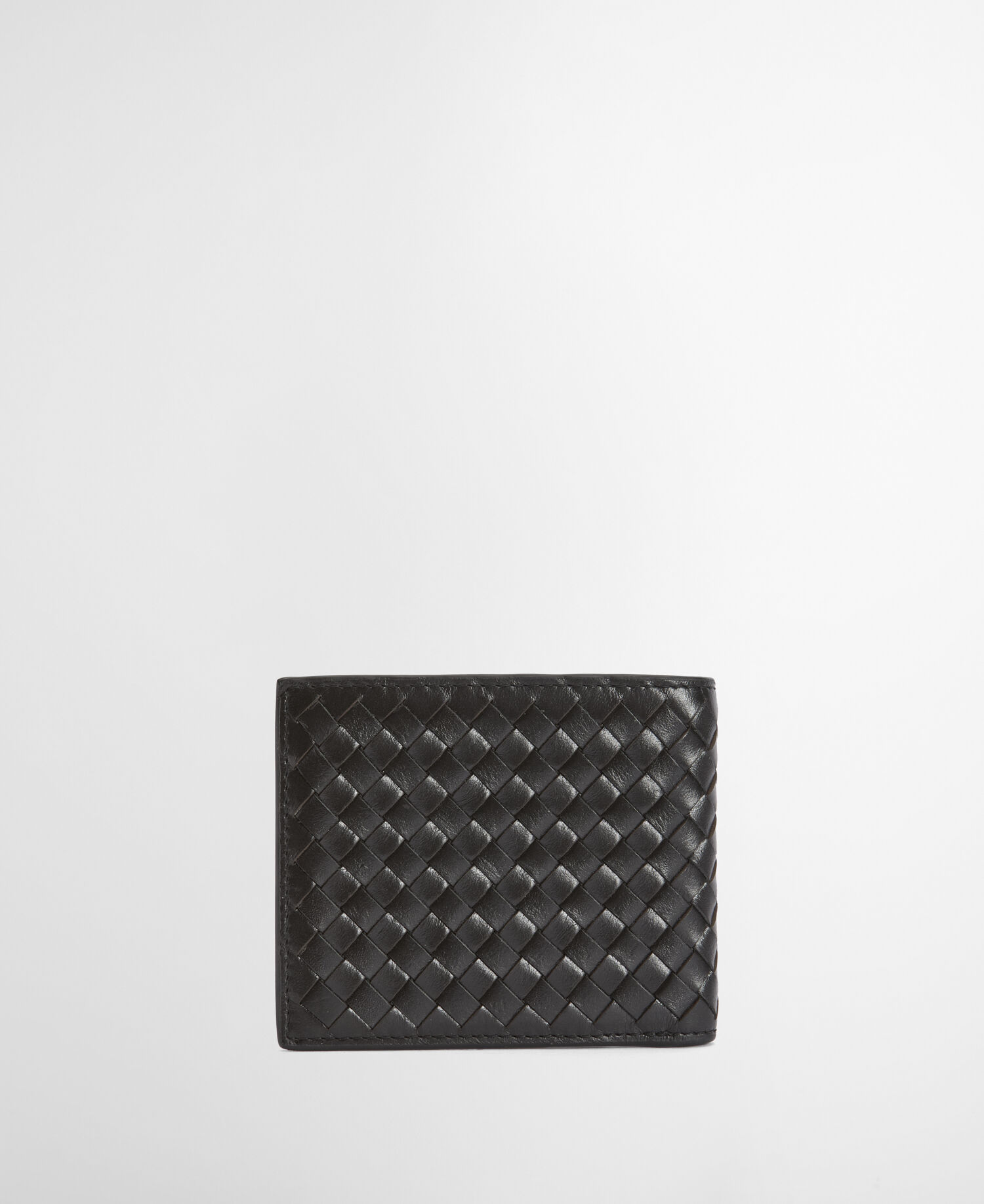 Farne Woven Leather Wallet Black