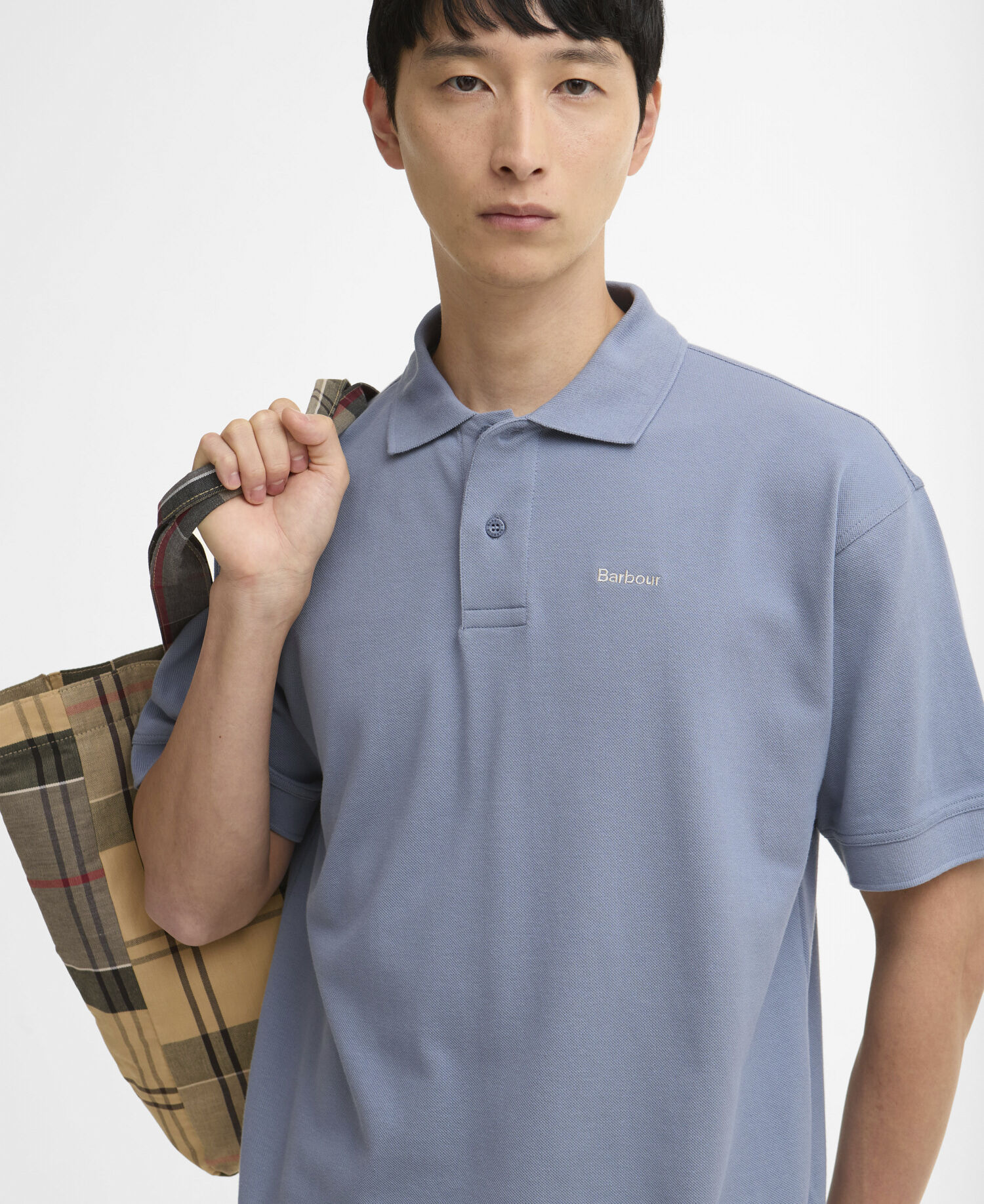 Hexham Oversized Polo Shirt Washed Blue