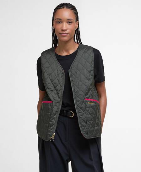 My Barbour Reversible Quilted Liner Sage/Zeni Pink