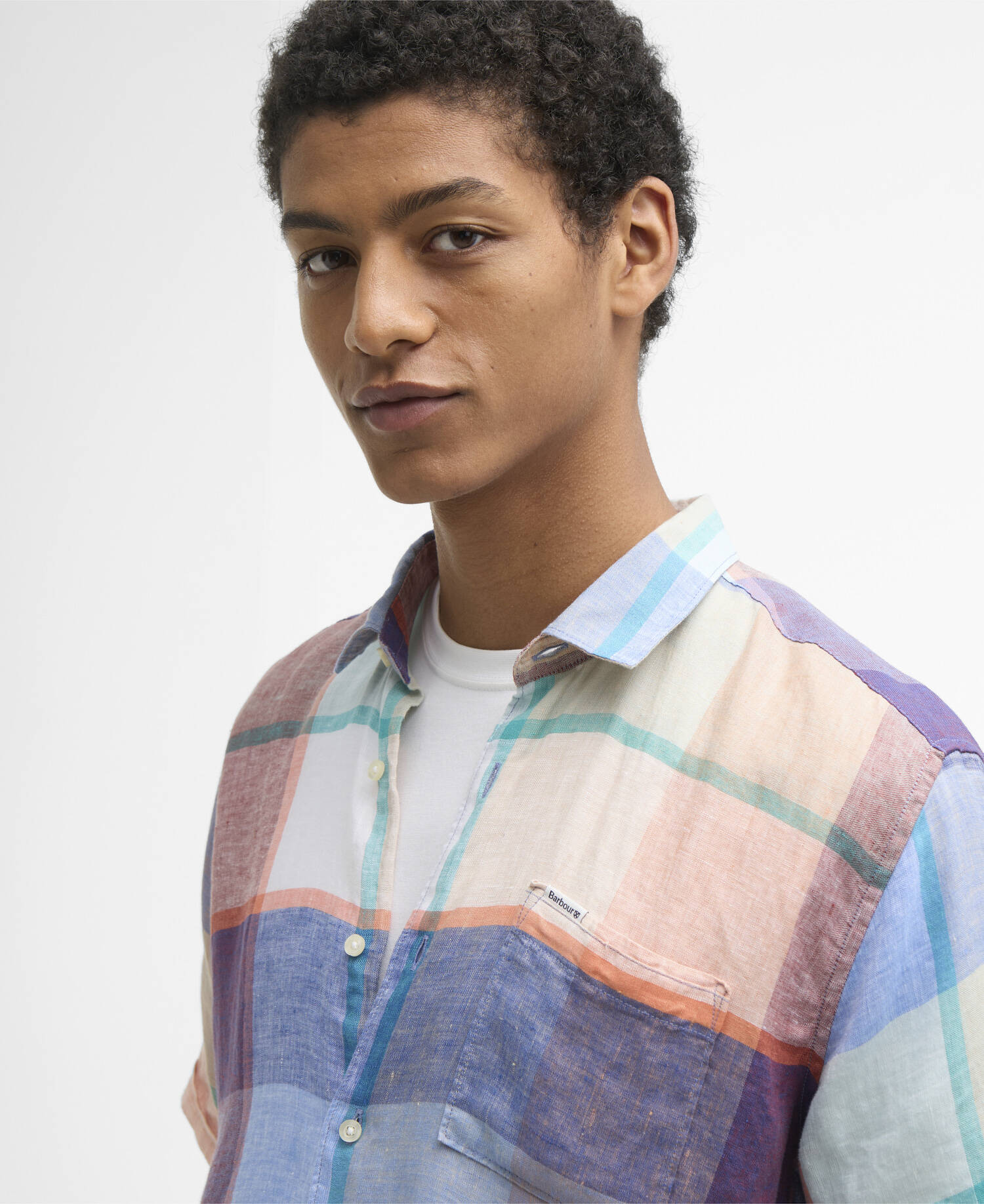 Bridford Checked Regular Short-Sleeved Shirt Mint Blue image number 3