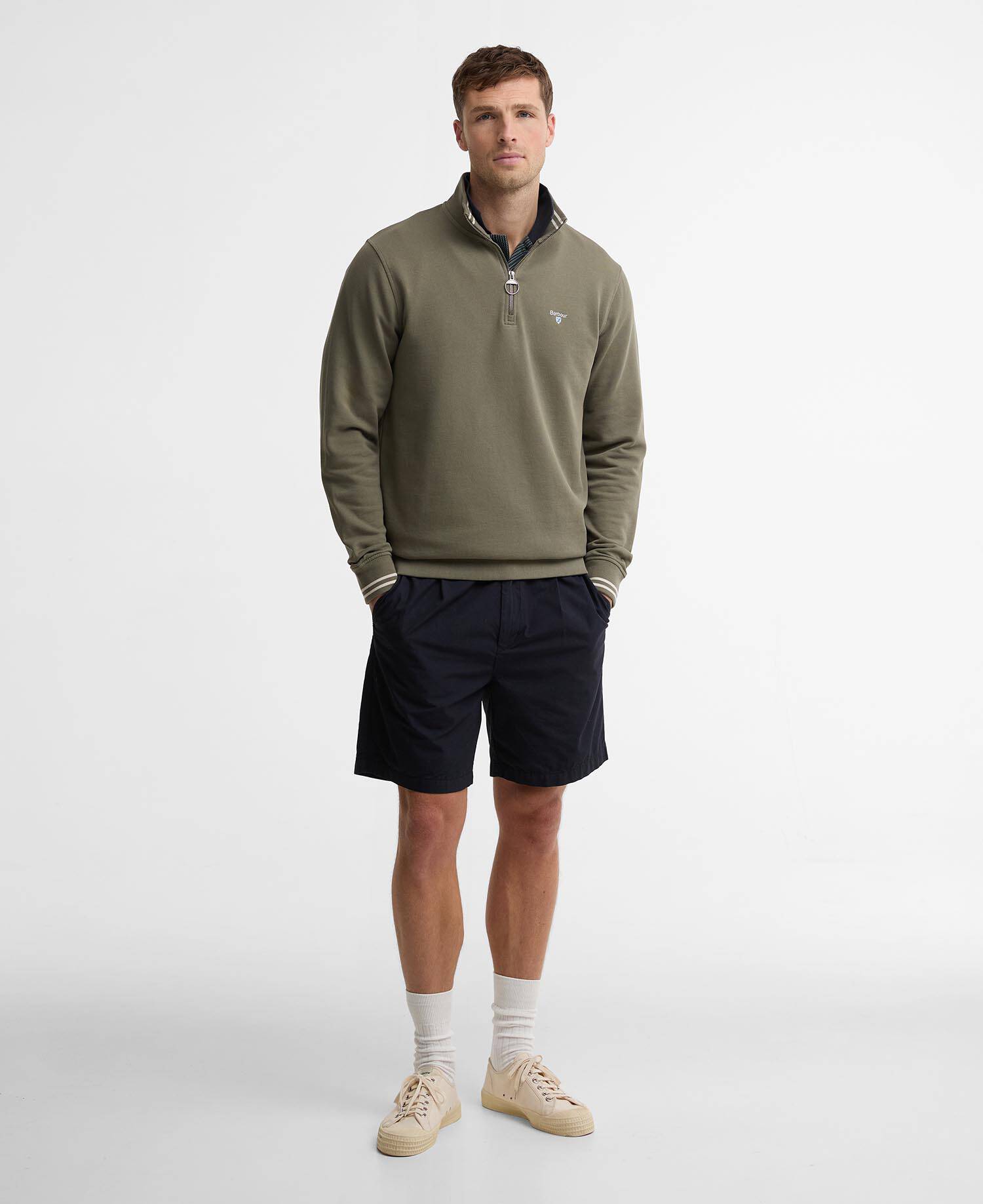 Rosford Quarter-Zip Sweatshirt Dusty Olive image number 1