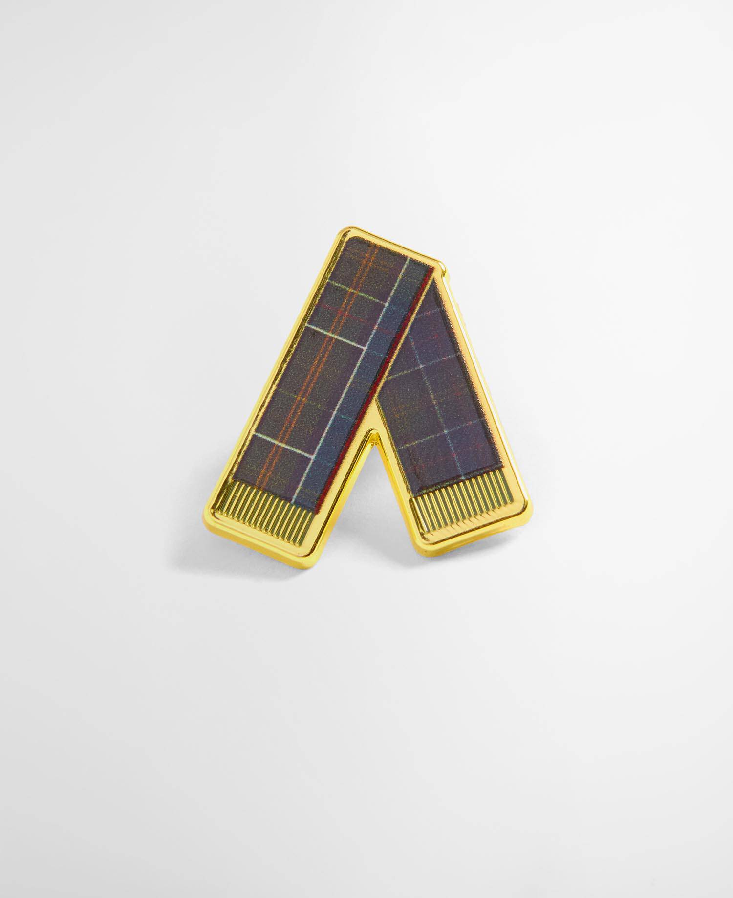 Barbour Tartan Scarf Pin Badge image number 1