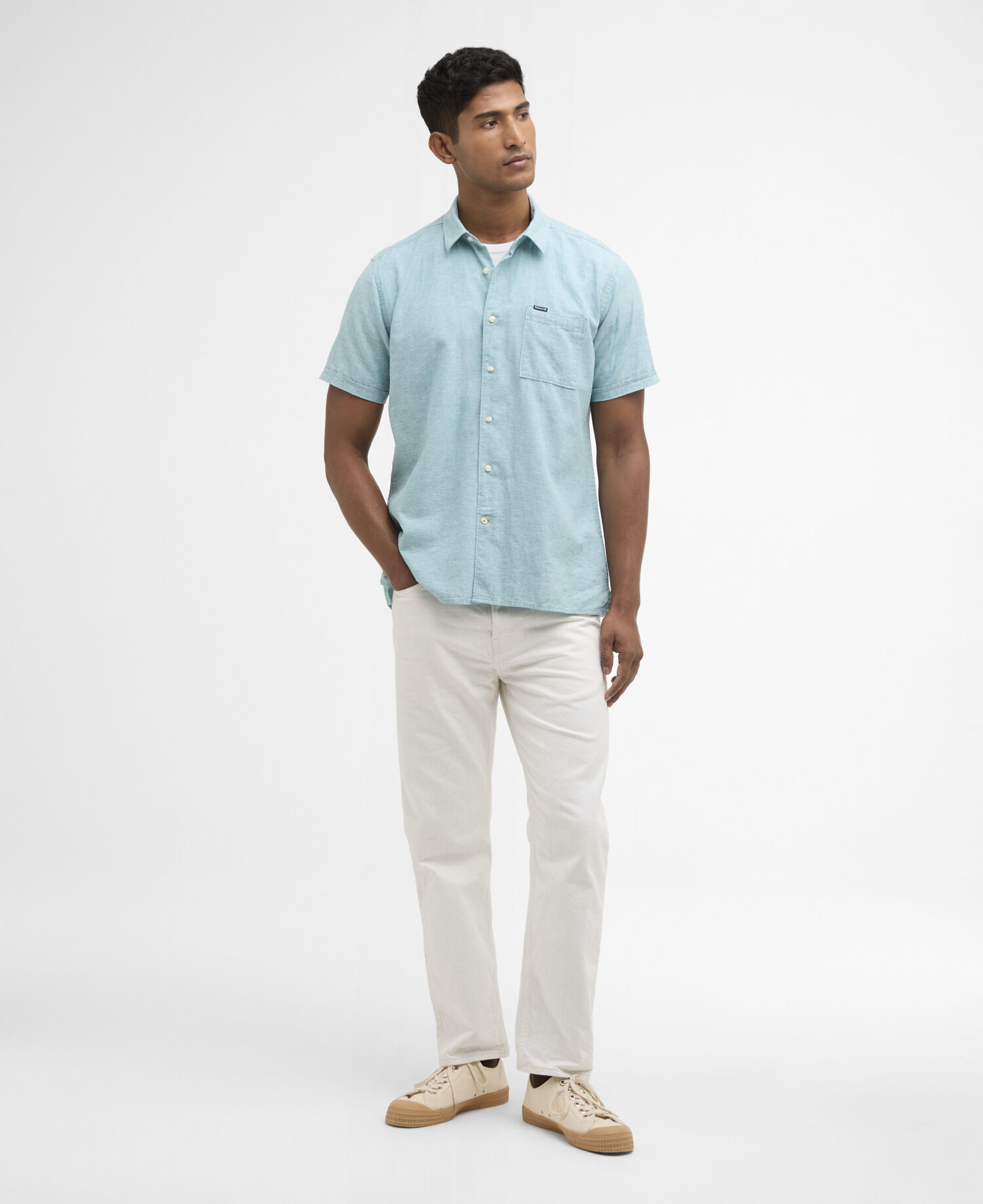Nelson Regular Short-Sleeved Shirt Light Teal
