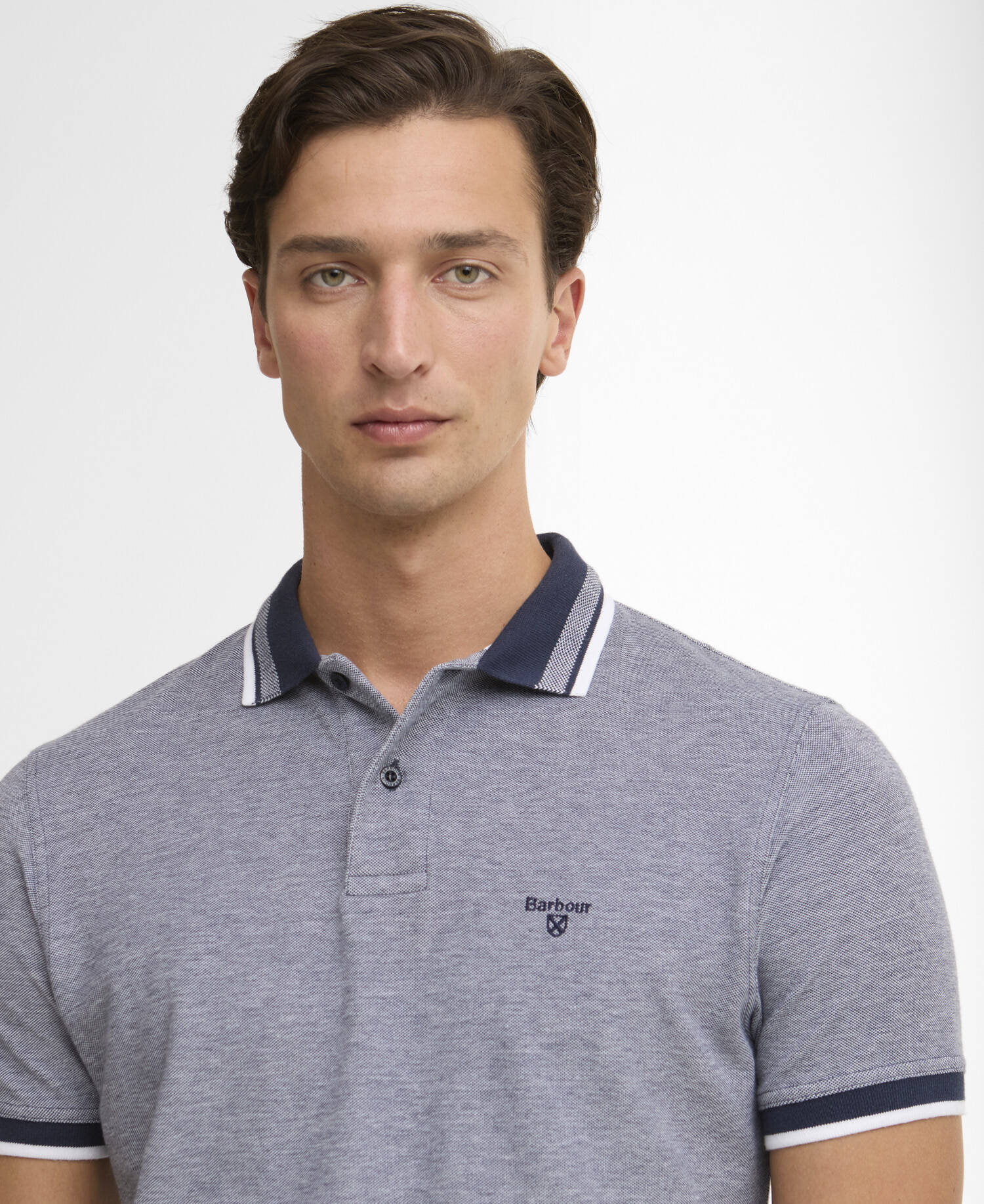 Polo Castleford leggermente aderente Navy image number 3