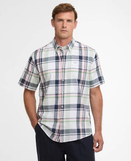 Swinfell Checked Regular Short-Sleeved Shirt Loden Green