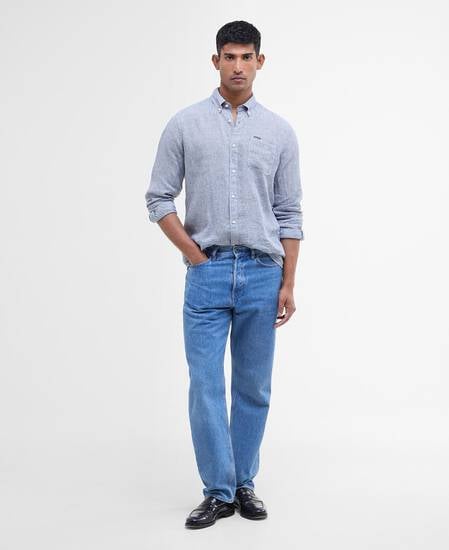 Linton Tailored Long-Sleeved Shirt Classic Navy