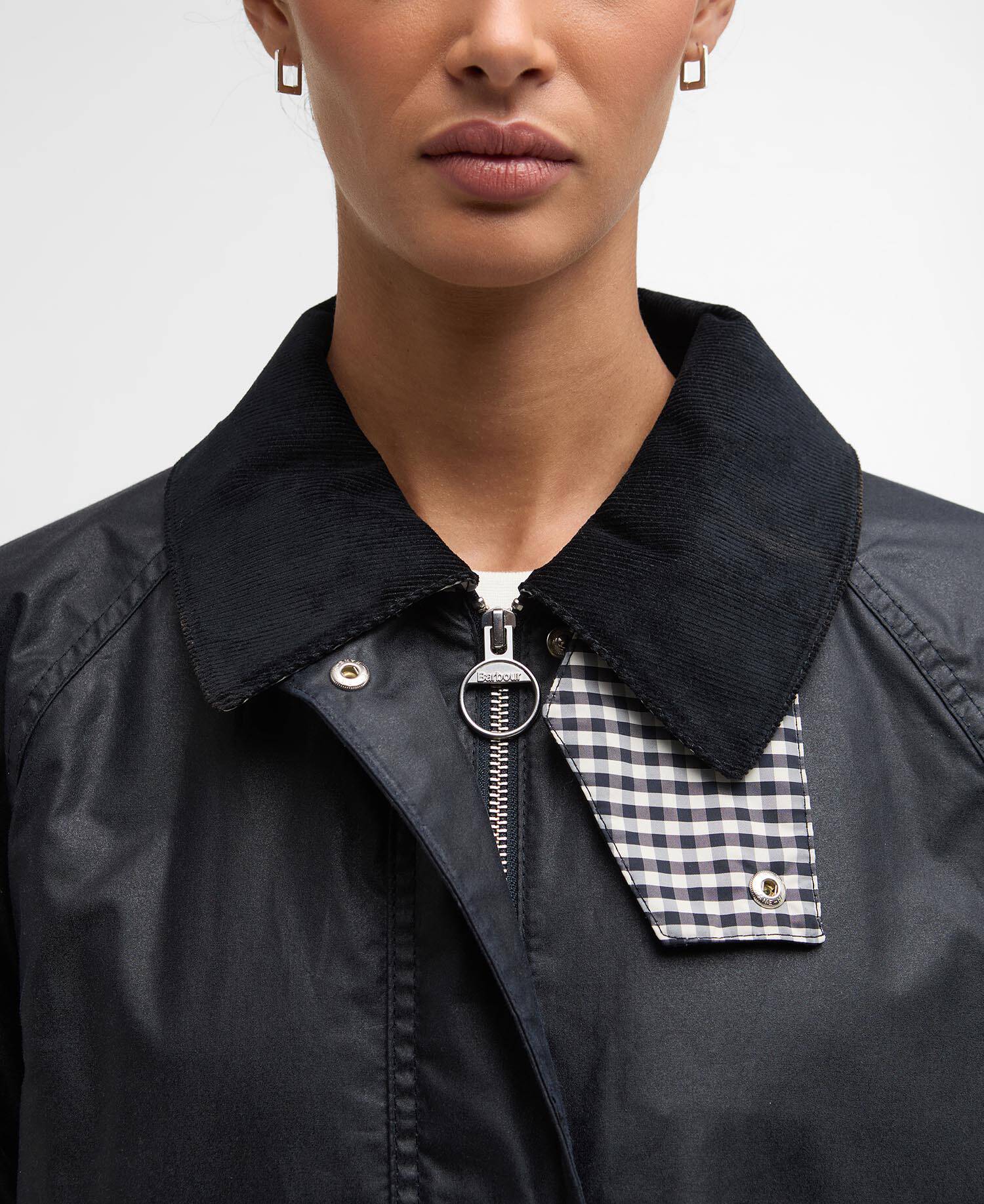Wren Waxed Jacket Royal Navy/Navy Gingham Check image number 5