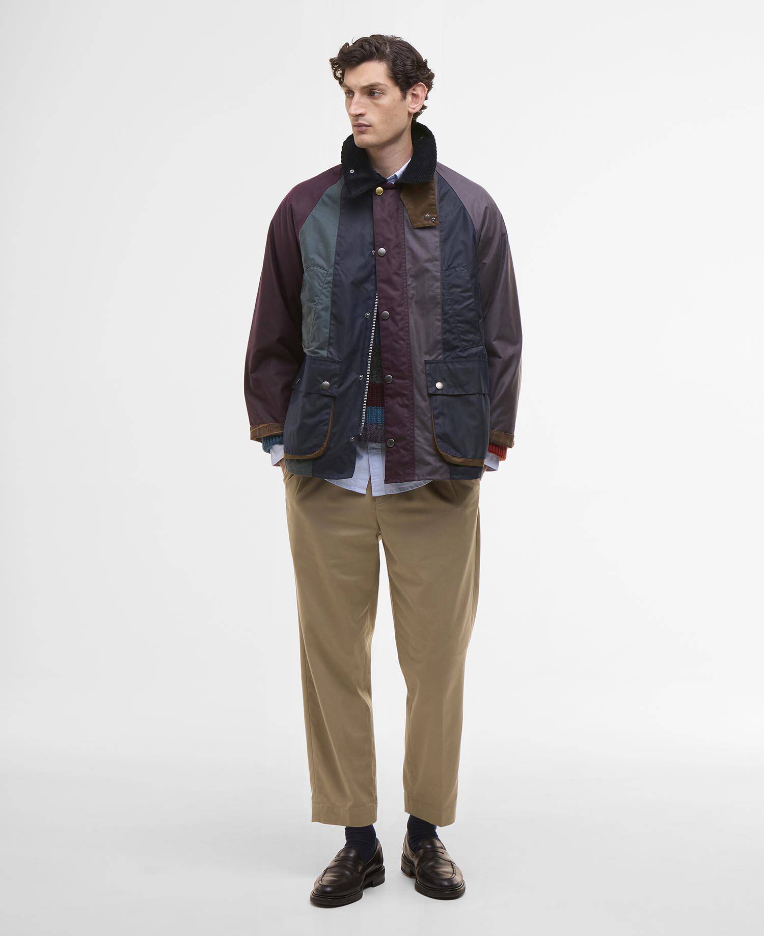 Paul Smith loves Barbour Striped Oversized Bedale Waxed Jacket image number 1