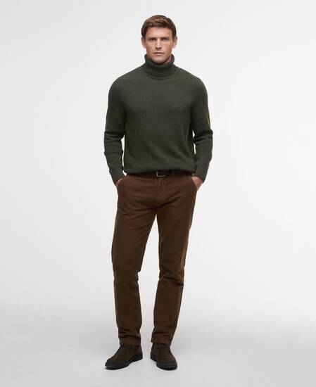 Maglione a collo alto con risvolto Kelp Olive