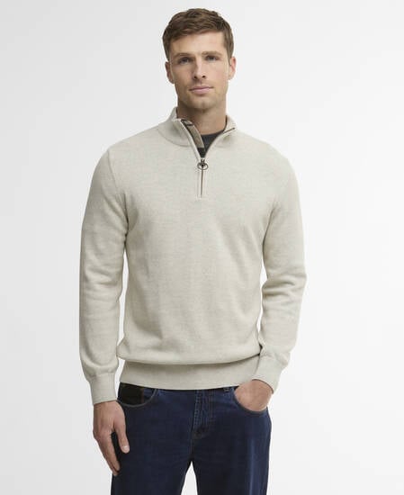 Cotton Quarter-Zip Jumper Neutral