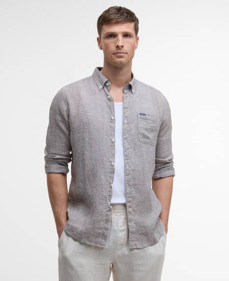 Linton Tailored Long-Sleeved Shirt Dark Oak Linton Tailored Long-Sleeved Shirt Dark Oak