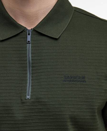 Polo Alfred con motivo a righe in jacquard Sage