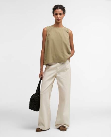 Josie Sleeveless Blouse Bleached Olive
