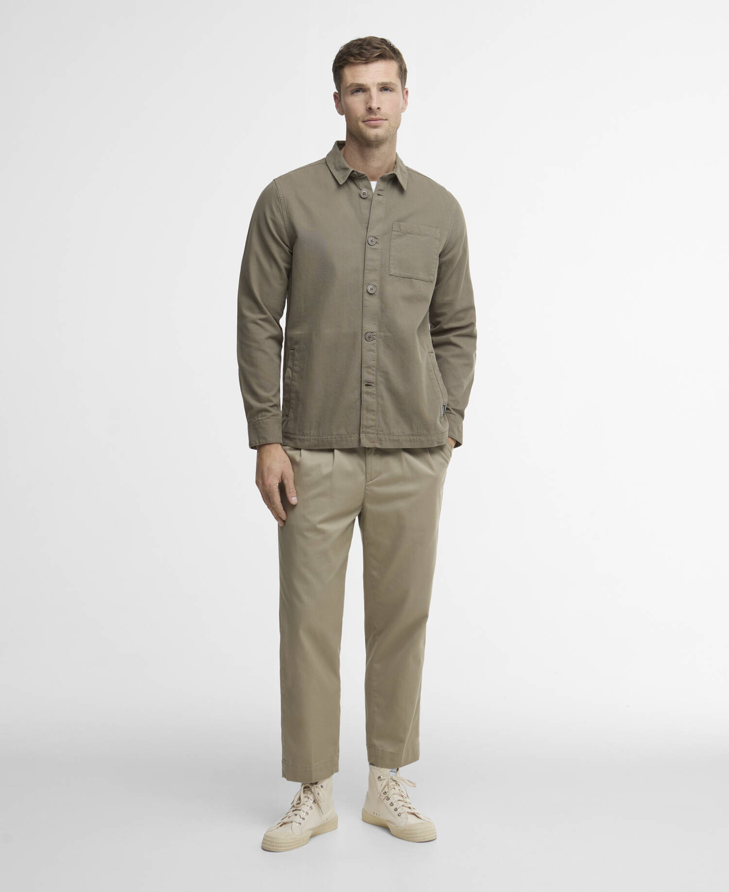 Overshirt Washed Cotton Smokey Olive image number 1
