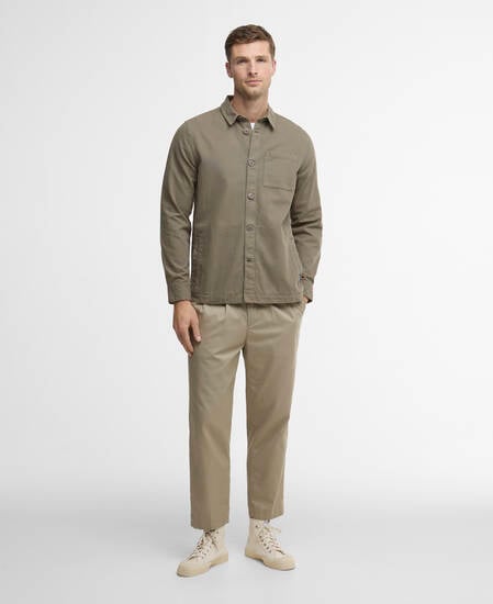 Washed Cotton Overshirt Smokey Olive