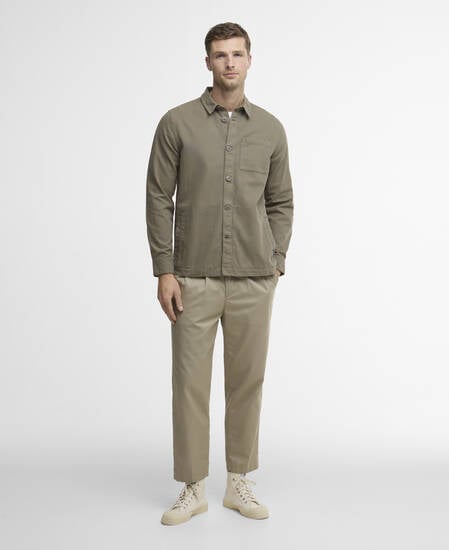 Washed Cotton Overshirt Smokey Olive