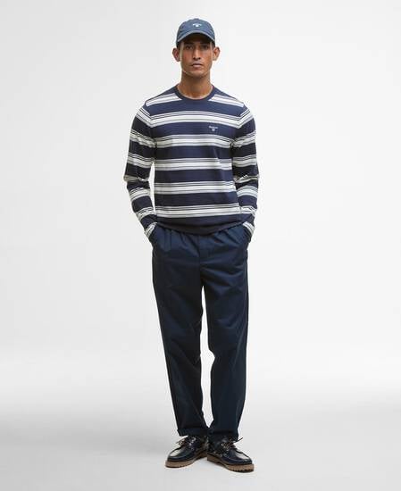 Camicia a maniche lunghe leggermente aderente a righe Plaistow Navy